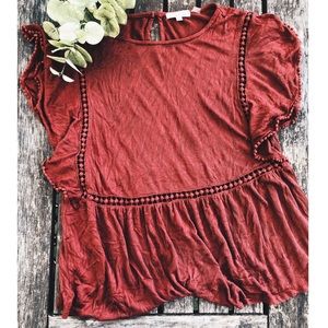 On The Road Paolina Top in Burgundy
